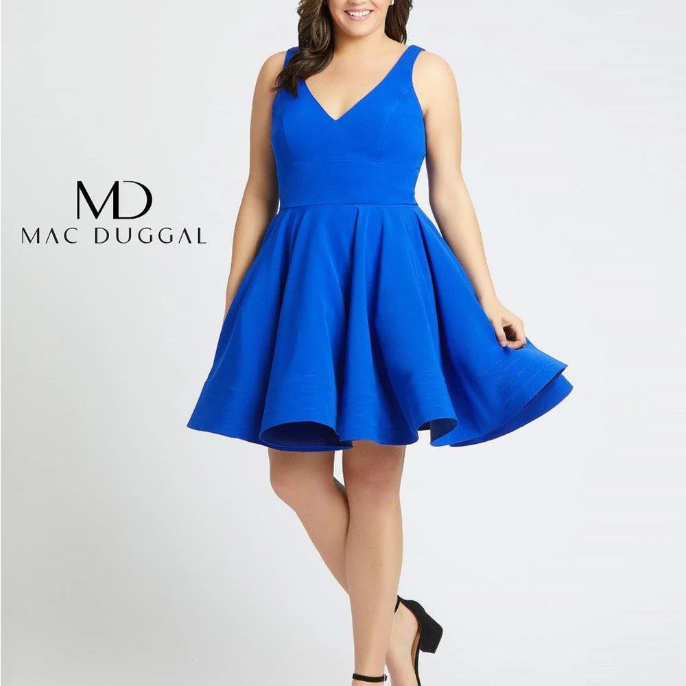 Mac Duggal Vivid Blue Mini Dress